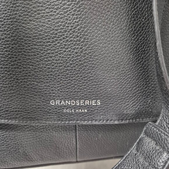 Cole Haan Grand Series Black Leather Backpack Travel Bag - Picture 6 of 15